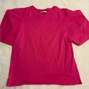 Zara Fuchsia Crew Neck Tee